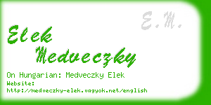 elek medveczky business card